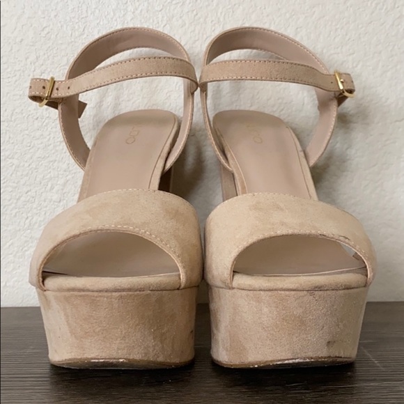 Aldo Tan suede platforms Light Tan Ultra High - Picture 3 of 6
